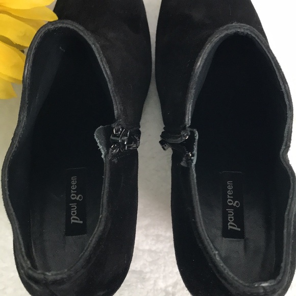 Paul Green Black Suede Booties - Picture 4 of 5